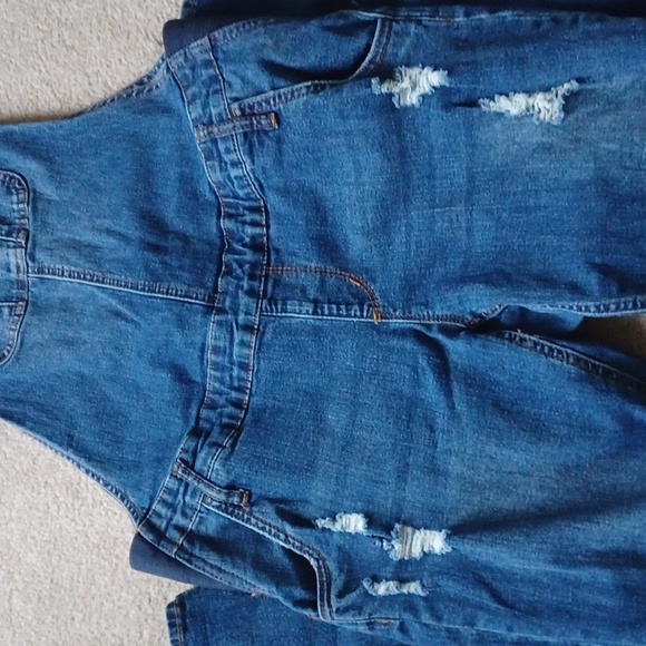 Maternity Overalls XL Blue Jeans Denim Spandex - Picture 3 of 10